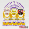 Chaturdha Murti Jagannath Balabhadra Subhadra Sudarshan Idol On Hastikasana in Marble from OdishaShop - Yellow Purple