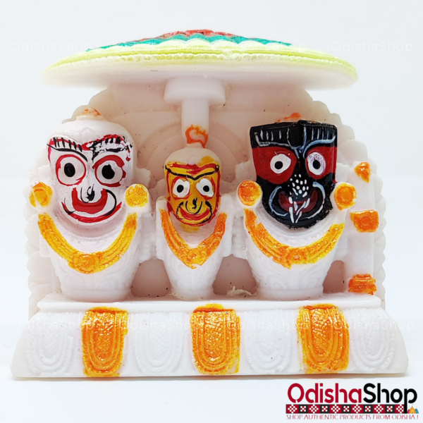 Marble Art Lord Jagannath, Balabhadra and Subhadra Decorative Showpiece - Stoneware