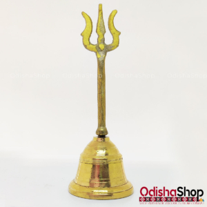 Brass Puja Bell Ghanti Big Size Trishul Design