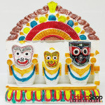 Chaturdha Murti Jagannath Idol in Marble from OdishaShop Multicolor Red Green
