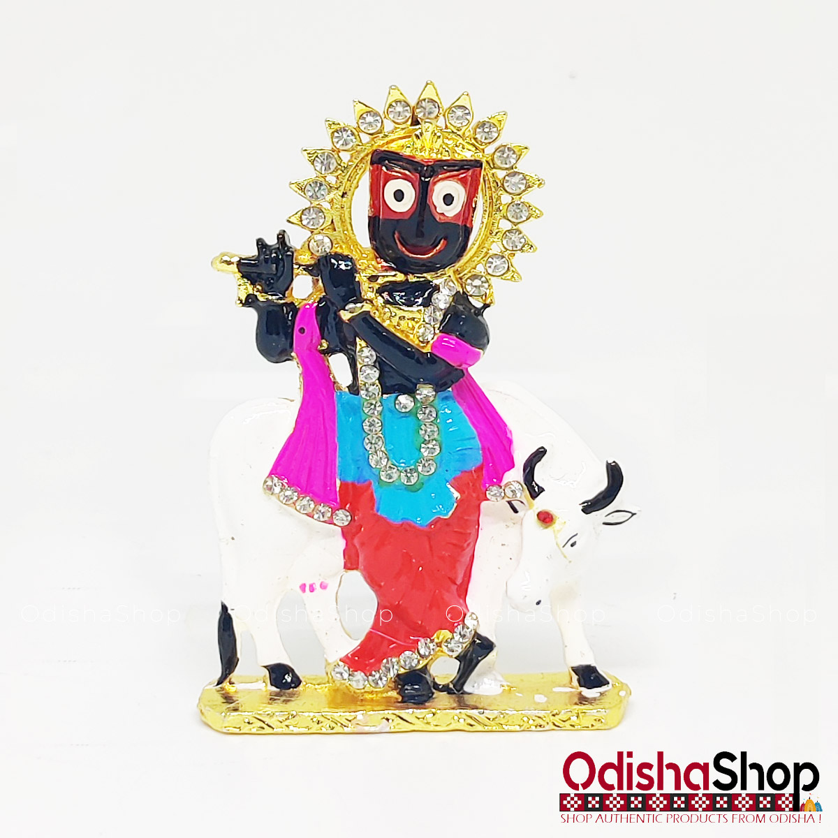 Buy Handicraft Decorative Lord Shri Krishan With Kamdhenu Cow Statue Lord  Krishna Idol - Odisha Shop