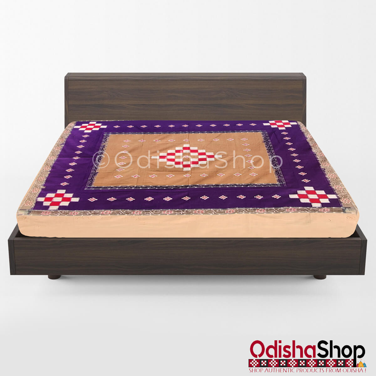 Sambalpuri Bandha Cotton Double Bedsheet From OdishaShop