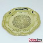 Designed Brass Plate For Puja From OdishaShop Sideview
