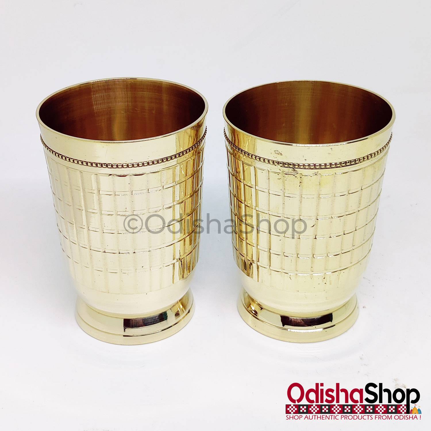 Handmade Brass Glass From Odisha Set Of 2
