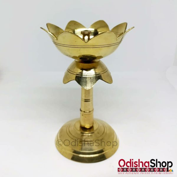 Lotus Shape Pillar Diya Stand Oil Lamp for Home Mandir Pooja Articles Decor Gifts