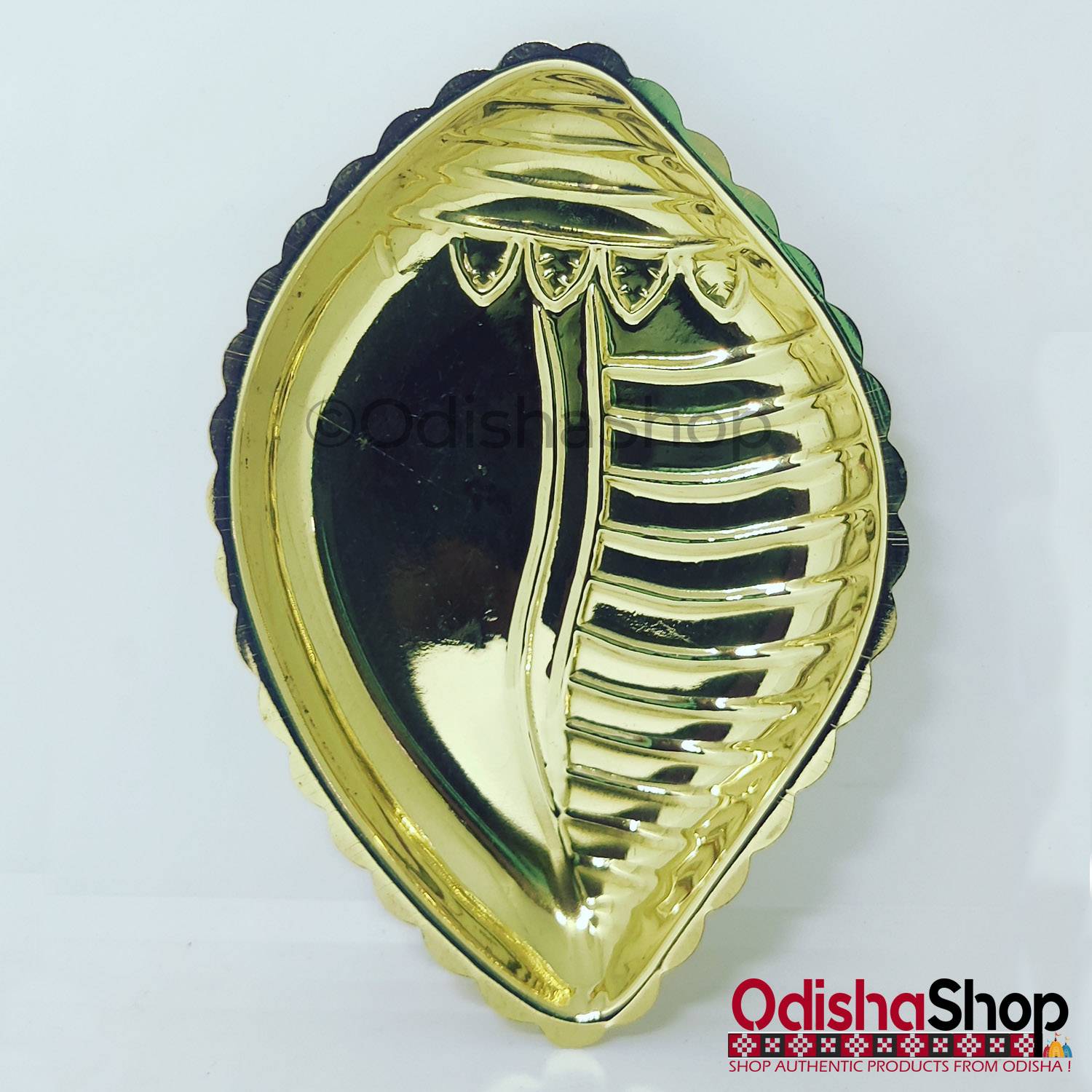 Sankha Design Brass Plate For Puja From OdishaShop Side